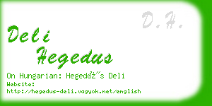 deli hegedus business card